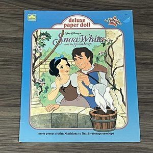 1991 Disney Snow White And The Seven Dwarves Deluxe Paper Doll Book Uncut